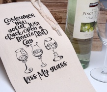 Kiss My Glass! Wine Bag