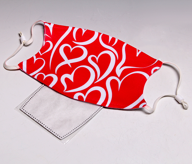 Red Hearts ADJUSTABLE<BR>Face Mask<BR>FREE SHIPPING