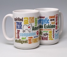 American Eskimo Mug<BR><span class=bluebold >Outline Version