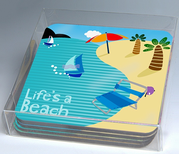 Beach Coasters<BR><span class=bluebold>(Set of 4)