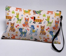 Whimsical Dog (Linen) Pouch