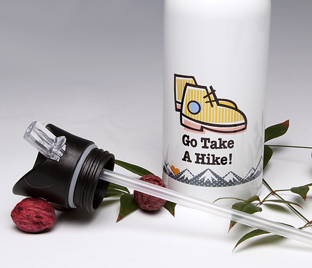 Go Take a Hike!<BR> Straw Top Water Bottle