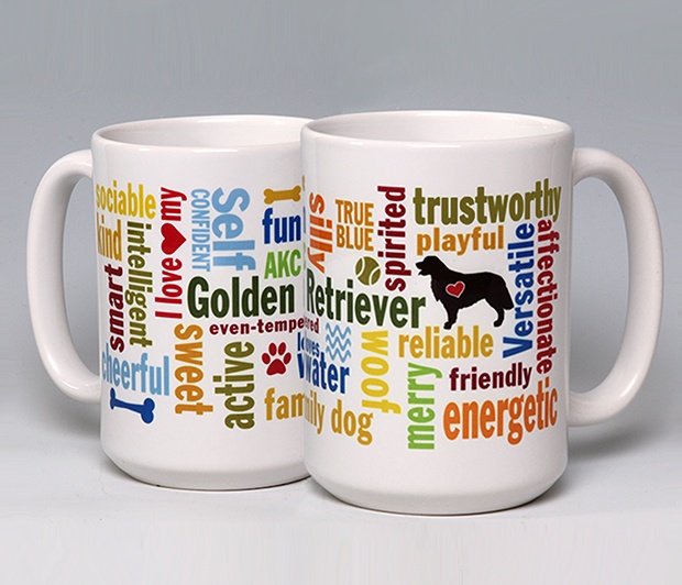Golden Retriever Mug<BR><span class=bluebold>(Personalize)