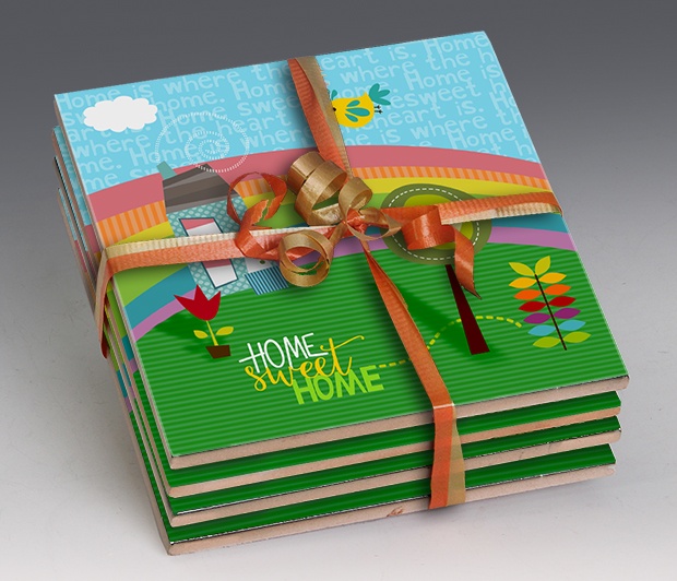 Home Sweet Home Tile Coasters (Set of 4)