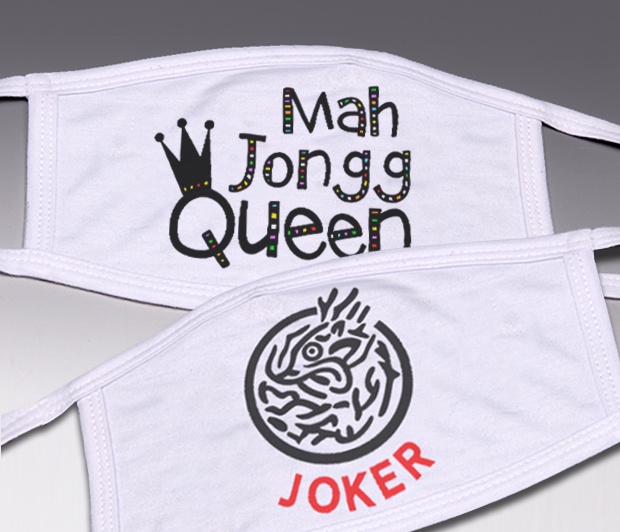 MAH JONGG Face Masks<BR>(Choice of Designs)<BR>FREE SHIPPING