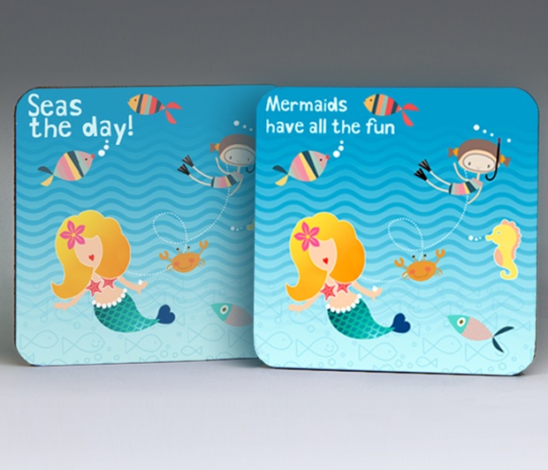 Mermaid Coasters<BR><span class=bluebold>(Set of 4)