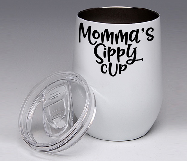 Momma\'s Sippy Cup<BR>Stemless Wine Glass Tumbler