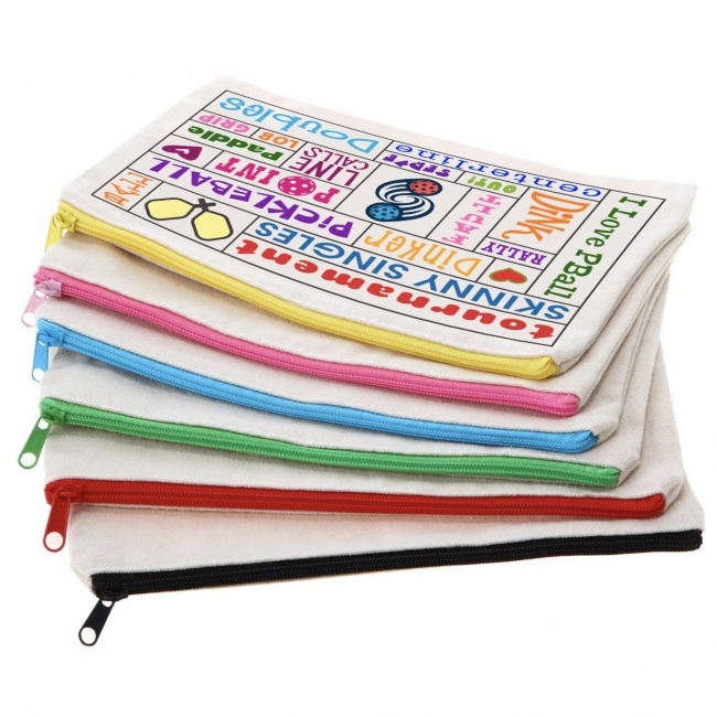 Pickleball Words Colored Zipper Pouch