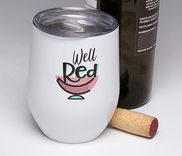 Well Red...<BR>Stemless Wine Glass Tumbler